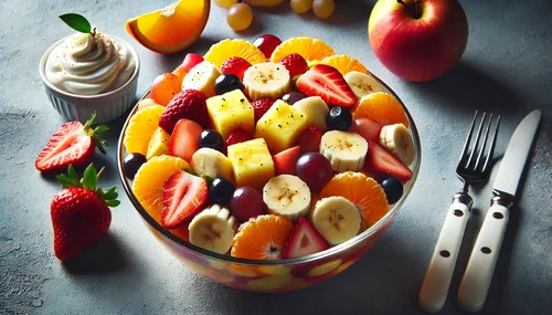 Frischer Obstsalat mit Zitronensaft