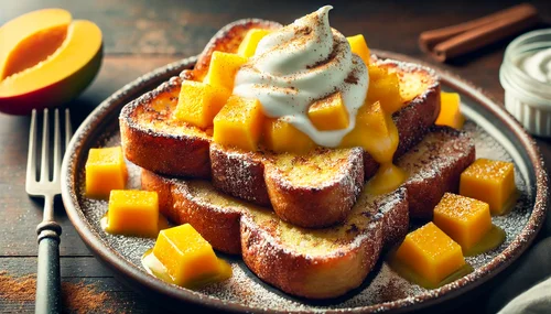 Frenchtoast mit Mango-Zitronen-Joghurt